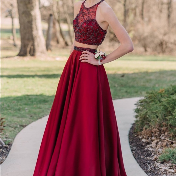 Dresses | Two Piece Redmaroon Prom Dress | Poshmark Dresses | Two Piece Redmaroon Prom Dress | Poshmark